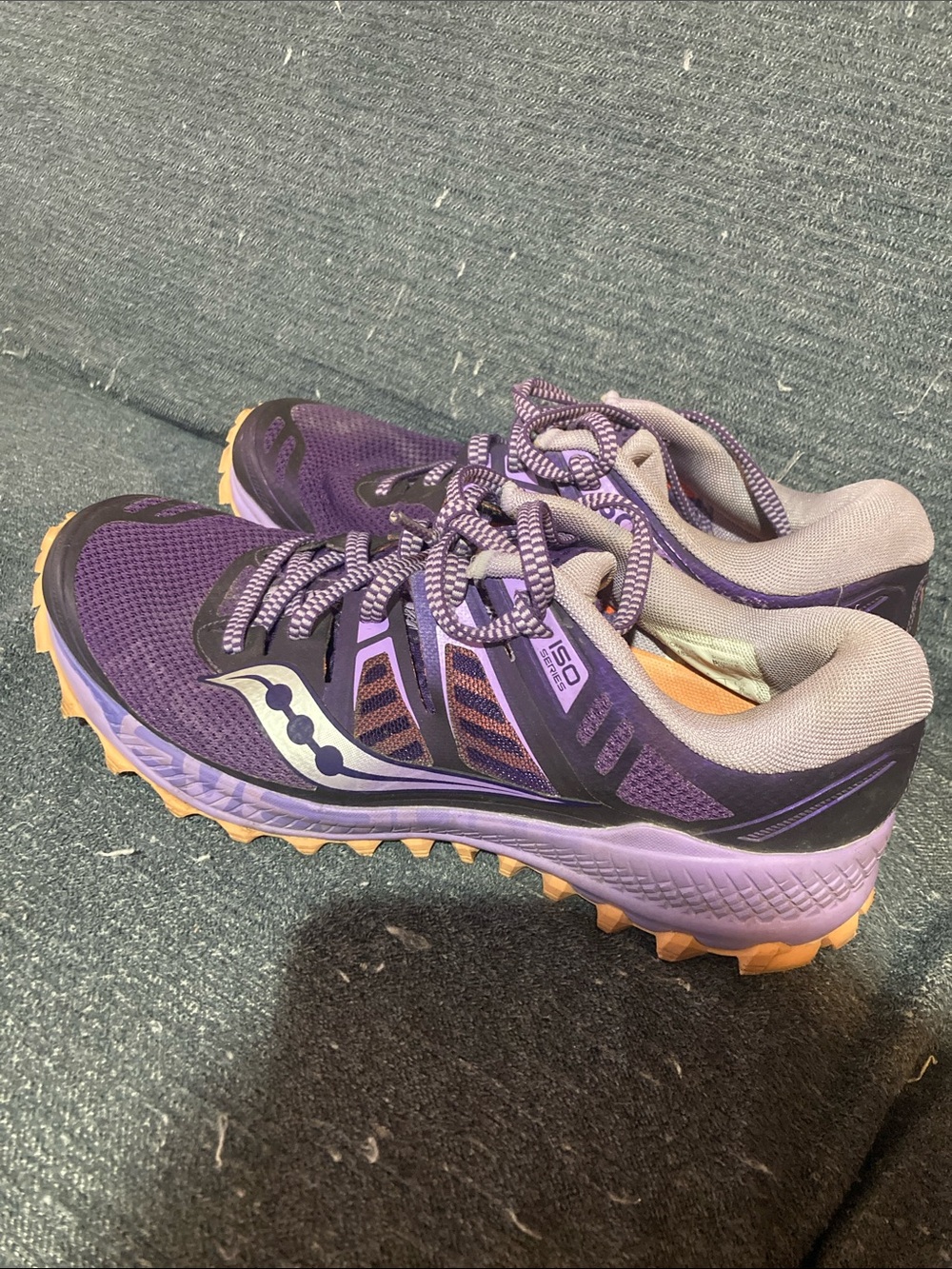 Saucony Women's Purple and Orange Trail Sneakers
